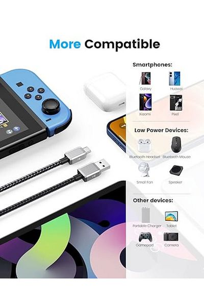 Karll USB A to USB C cable with fast charging, compatible with Samsung Galaxy S23 S22 S21, 15W