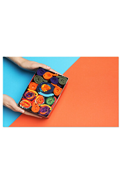 StoryGift Romania Tablou Canvas Sosete Cu Print Pentru Toamna In Cutie Incalt...