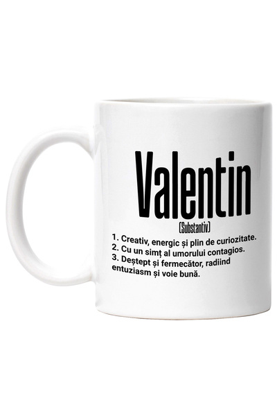 StoryGift Romania Cana Cu Numele Valentin, Cu Mesaj Motivational, Creativ, En...