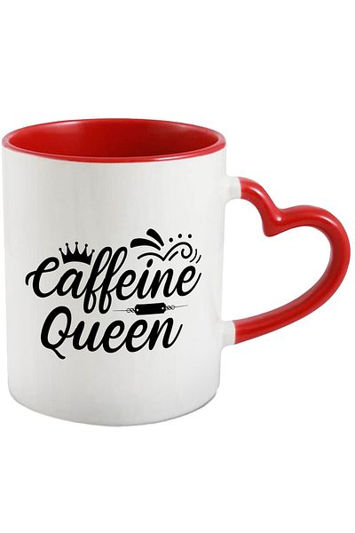 StoryGift Romania Mug for the caffeine queen - coffee keeps you awake with Red Heart Handle, With Handle I,STG.