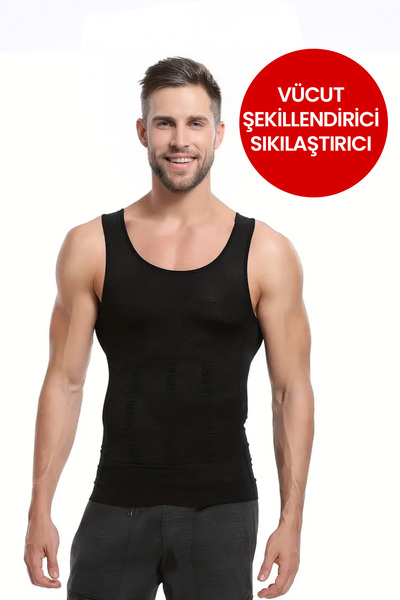 KAYOUBI Erkek Atlet Korse Göbek Bel Göğüs Şekillendirici Sıkılaştırıcı Toparl...