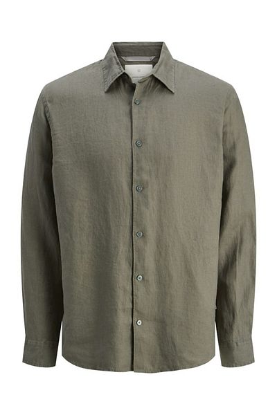 Jack & Jones Ανδρικό πράσινο Jprblalawrence Linen L/s πουκάμισο Sn πουκάμισο 12273907-Tealeaf