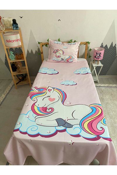 dekomingo Cloudy Unicorn Baby and Kids Base Pique Set