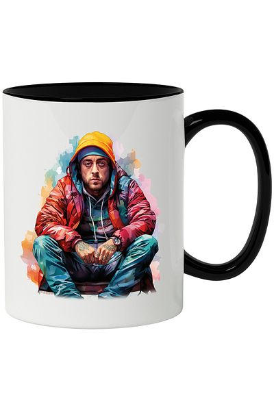 StoryGift Romania Mug With Mac Miller, Musician, Rapper, Celebrity, Multicolor 330 ml, Ceramic c, With ,STG .