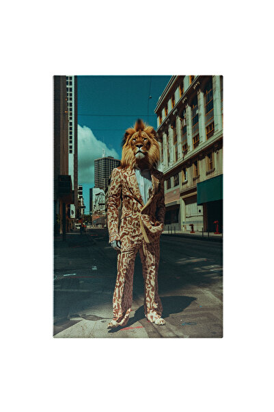 StoryGift Romania Tablou Canvas Seful Leu Imbracat In Camasa Si Pantaloni Cu ...