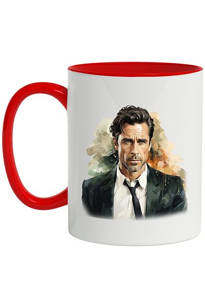 StoryGift Romania Mug With Pierce Brosnan, Actor, Celebrity, Hollywood, Multicolor 330 ml, Ceramics, With ,STG