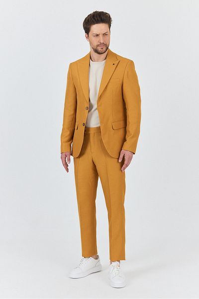 Frappoli Alfredo Men's Yellow Spring-Summer Slim Fit 2'Li Suit