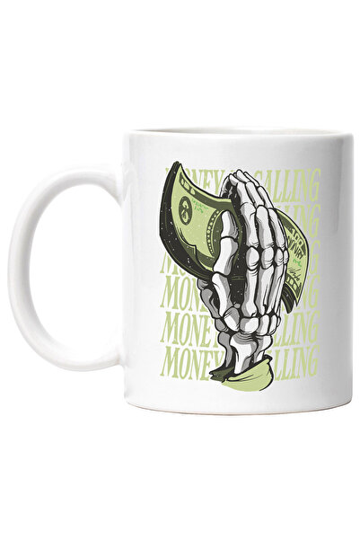 StoryGift Romania Cana Cu Mesaj In Engleza Money Calling, Bani, Mana, Schelet, Multicolor 330 ml, , Cu ,STG