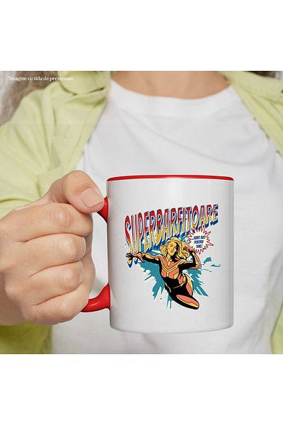StoryGift Romania Super Gossip Mug Superhero I'm Here For You, 330ml, Ceramic with R Handle, With ,STG