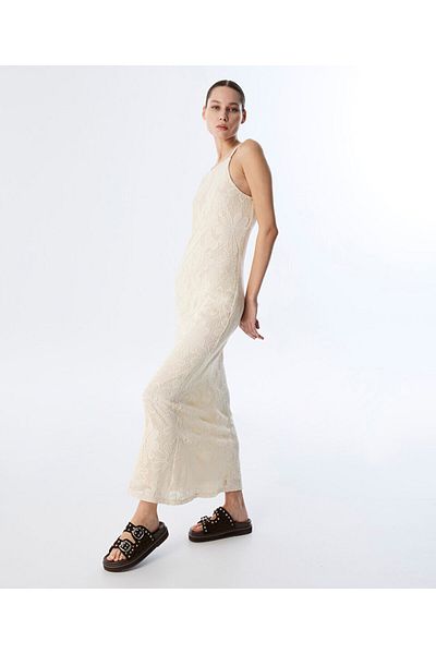 Twist Back Crop Top Lace Dress