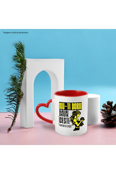 StoryGift Romania Sports girl mug motivational message Don't wish for it, work, 330ml, Ceramic with M, With, STG