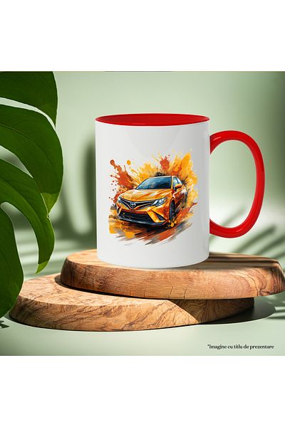StoryGift Romania Mug With Car, Toyota Camry, Illustration, Paint, Multicolor 330 ml, Ceramic with, With, STG