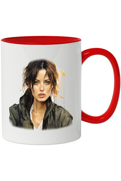 StoryGift Romania Mug With Angelina Jolie, Actress, Celebrity, Movies, Hollywood, Multicolor 330 m, With ,STG