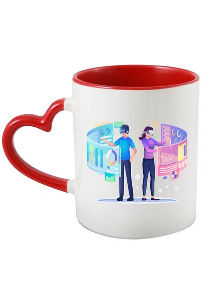 StoryGift Romania Mug With VR, Virtual, Screen, Graphics, Performance, Multicolor 330 ml, Ceramic with, With ,STG