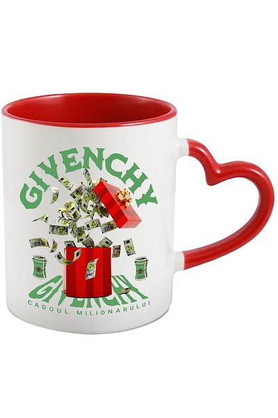 StoryGift Romania Mug __ - Millionaire's Gift, 330ml, Ceramic with Red Heart Handle, With Handle, STG.