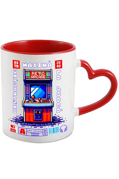 StoryGift Romania Cana Aparat joc video vintige iubitorii lume virtuala, 330ml, Ceramica cu Maner , Cu ,STG