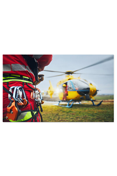 StoryGift Romania Tablou Canvas Paramedic In Misiune Urgenta, Elicopter, Salv...