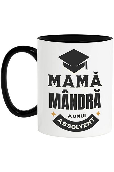 StoryGift Romania Proud Mom of a College Graduate Family Mug, 330ml, Ceramic with Handle Ne, With, STG