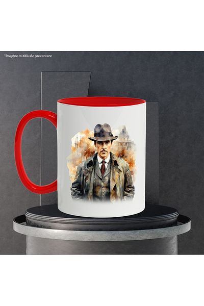 StoryGift Romania Mug With Sherlock Holmes, Character, Detective, Series, Multicolor 330 ml, Ceramic, With ,STG.