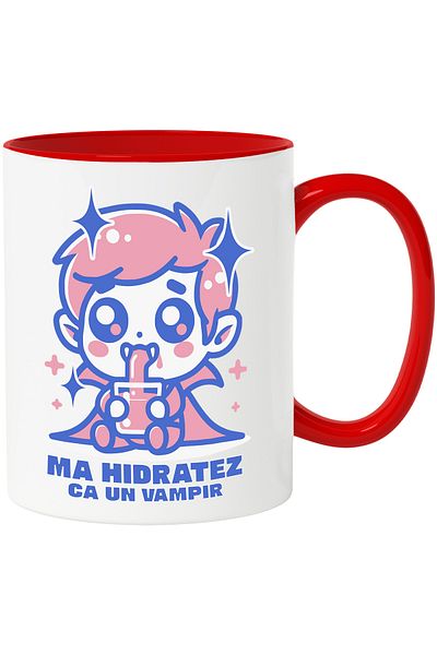 StoryGift Romania I hydrate like a vampire kids water mug H4ALLowen dracula, 330ml, Ceramic with Man, With,STG