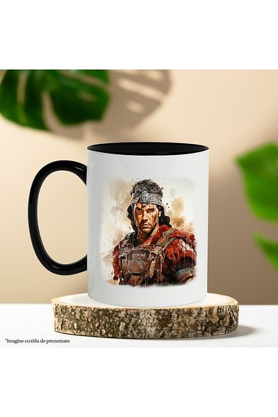 StoryGift Romania Mug With Man, Fighter, Ancient Rome, Blood, Armor, Multicolor 330 ml, Ceramic, With ,STG