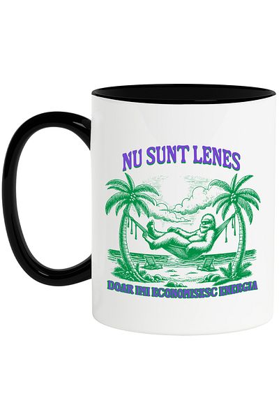 StoryGift Romania Gorilla in Beach Hammock Mug Funny Text I'm Not Lazy I'm Just Saving My Energy, With ,STG