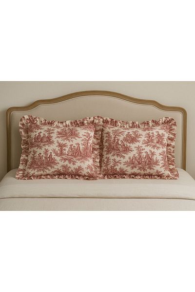 MundoLindo Frilly Pillow Case Single French Country House Style 2'Li 50 X 70 cm