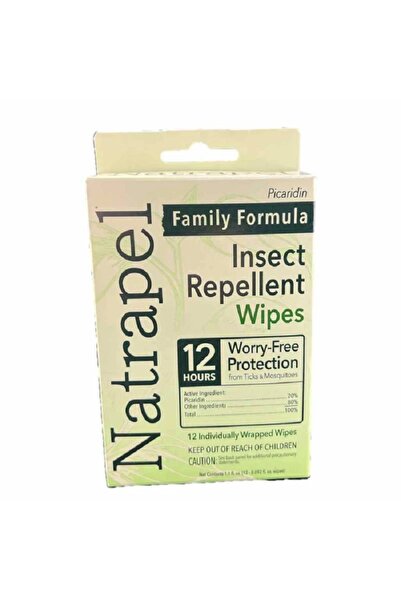 Natrapel مناديل مبللة 12 قطعة مضادة للقراد والحشرات