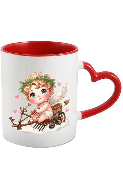 StoryGift Romania Mug with a baby plowing the field | illustration | hearts | labors, With ,STG.