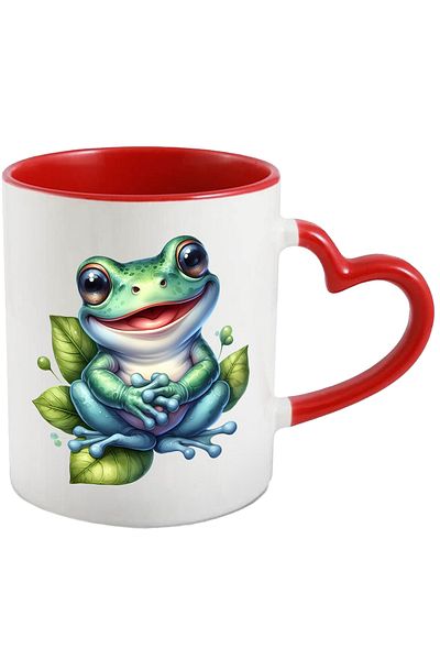 StoryGift Romania Mug with a happy frog | illustration | leaves | water | lake | puddle | happiness | , With ,STG