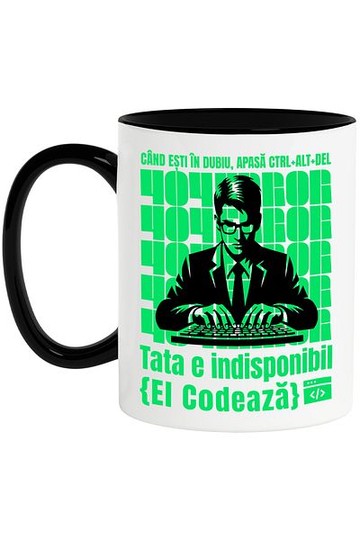 StoryGift Romania Mug Dad is unavailable, he codes, family, IT, love, 330ml, Ceramic with Ma, With, STG