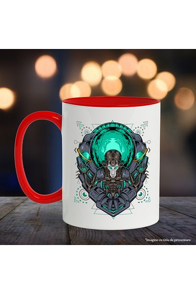 StoryGift Romania Monkey Mug, Mecha, Robot, Sci Fi, Geometric, Planet, Multicolor 330 ml, Ce, Cu, STG