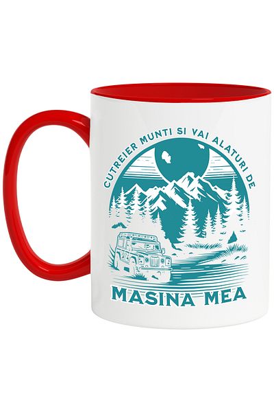 StoryGift Romania Mug I travel mountains and valleys with my adventure car, 330ml, Ceramic with Man, With, STG