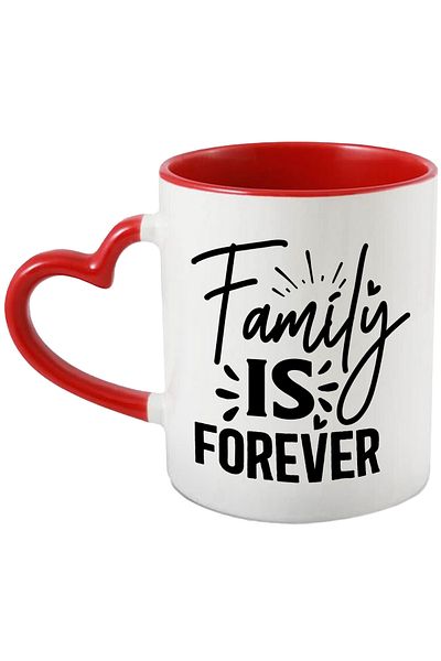 StoryGift Romania Mug with hearts and the text "Family is forever" - family is forever, With,STG.