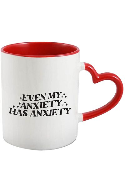 StoryGift Romania Mug with the text "Even my anxiety has anxiety" - even my anxiety has anxiety, With ,STG.