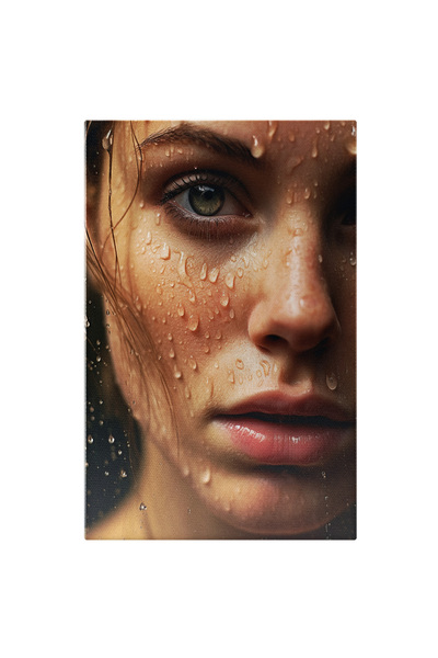 StoryGift Romania Tablou Canvas: Femeie Draguta Cu Stropi De Ploaie Pe Fata -...