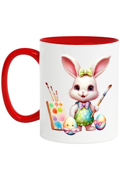 StoryGift Romania Mug with a bunny | illustration | painting | watercolors | brushes | artwork, With ,STG