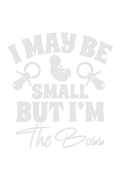 StoryGift Romania Sticker Exterior pentru bebelusi cu mesajul "Poate ca sunt mic, dar eu sunt patronul" , Vi