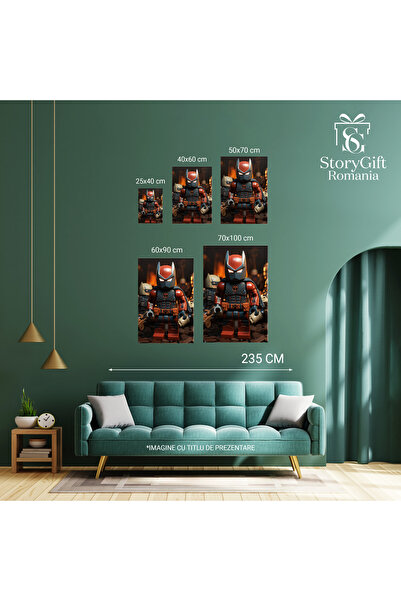 StoryGift Romania Canvas Painting: Lego Batman Ready for Mission with Face Mask and Black Cape Dig Painting