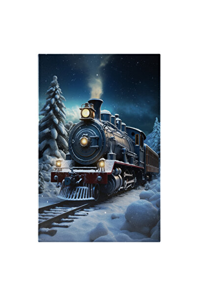StoryGift Romania Tablou Canvas: Tren Cu Aburi În Anotimpul Iarna- Transportu...