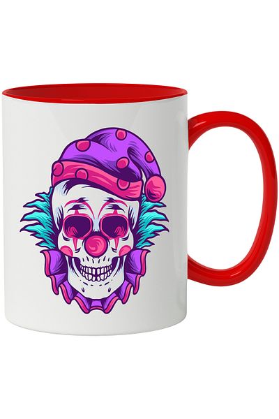 StoryGift Romania Mug With Skull, Fez, Wig, Clown, Costume, Horror, Multicolor 330 ml, Ceramic, With,STG