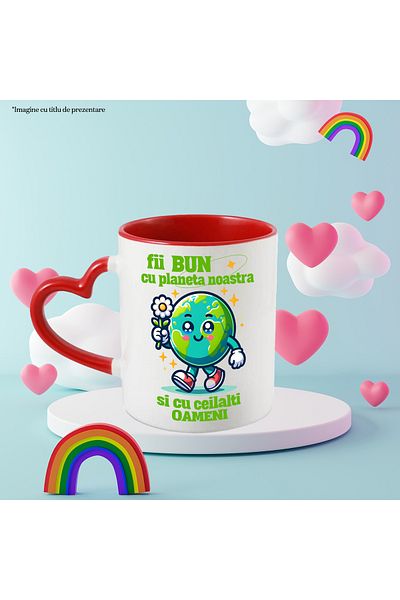 StoryGift Romania Be Good to Our Planet and Other People Mug, 330ml, Ceramic with Handle I, With ,STG