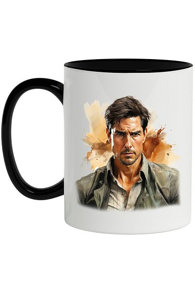 StoryGift Romania Mug With Tom Cruise, Actor, Celebrity, Movies, Hollywood, Multicolor 330 ml, Sky, With ,STG