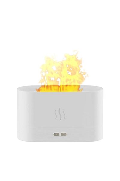 MACVI Macvi® Aromatherapy Diffuser and Humidifier with Flame Effect, Ultrasonic, 180 ml, White