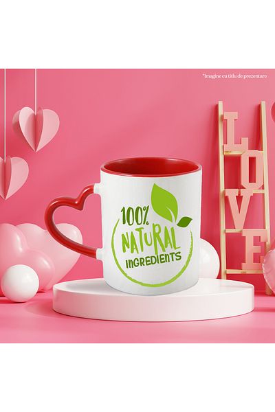 StoryGift Romania Mug With Message In English 100% Natural Ingredients, Leaves, Circle, Ingredients, Sa, With, STG.