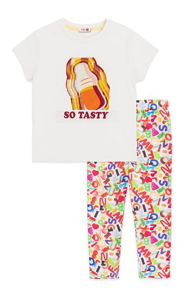 Haribo Girl's Cream Leggings Set