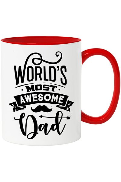 StoryGift Romania Mug with the Message in English World's Most Awesome Dad, Cel Mai Bünen Tata din Lume, , Cu ,STG