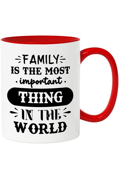 StoryGift Romania Mug with the text "Family is the most important thing in the world" - first place c, With ,STG