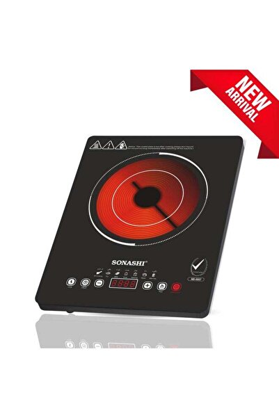 sonashi طباخ سيراميك بالأشعة تحت الحمراء مع شاشة عرض - 2000 واط SIS-008N أسود