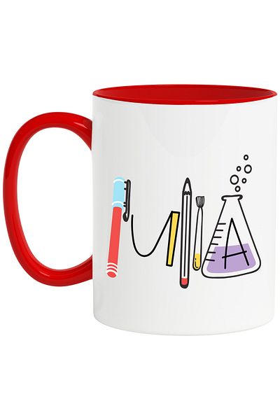 StoryGift Romania Mug With Name Iulia, School, Chemistry, Materials, Algebra, Geometry, 330ml, Ceramics, With, STG